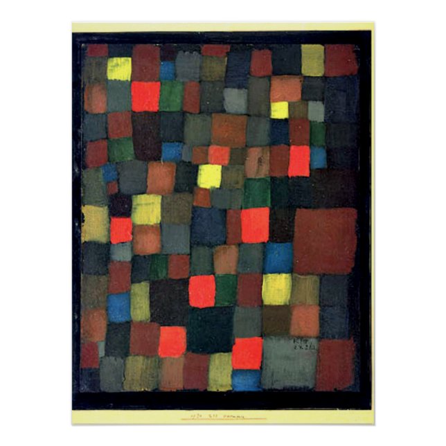 Poster Klee - Harmonie Abstraite des couleurs avec les Ca (Devant)