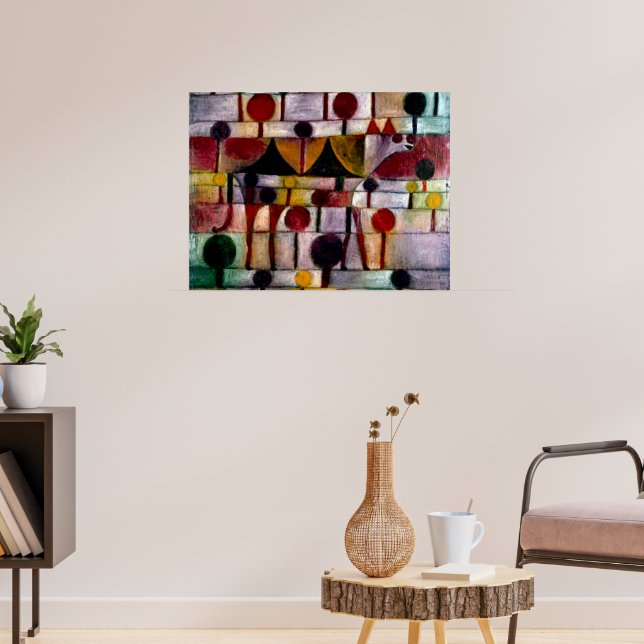 Poster Klee - Kamel in Rhythmischer Baumlandschaft Klein (Salon 3)