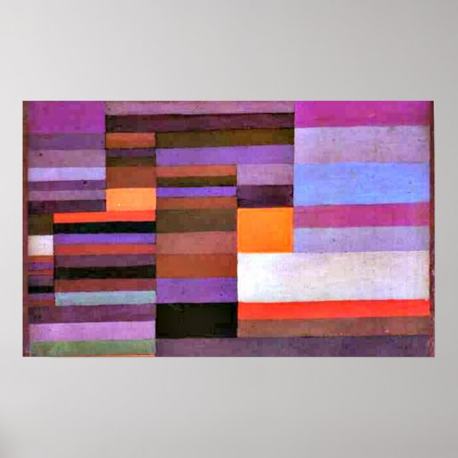 Poster Klee - Le feu en soirée (Devant)