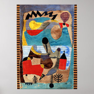 Poster Klee - Paysage du château avec éclair noir