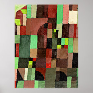 Poster Klee - Rythmes rouges, verts et violets-jaunes,