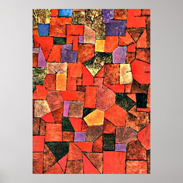 Poster Klee - Village de montagne (Devant)