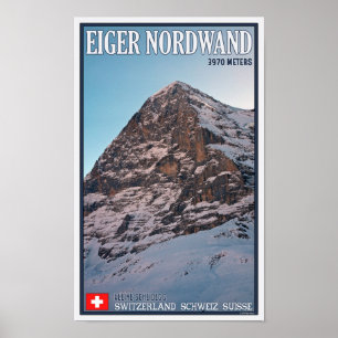 Poster Kleine Scheidegg - Le mur nord de l'Eiger