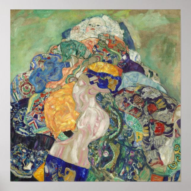 Poster Klimt - Berceau bébé 1896 (Devant)