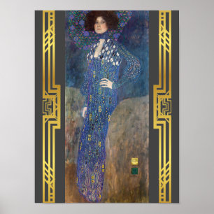 Poster Klimt Emilie Floge Restauré Art Nouveau Peinture