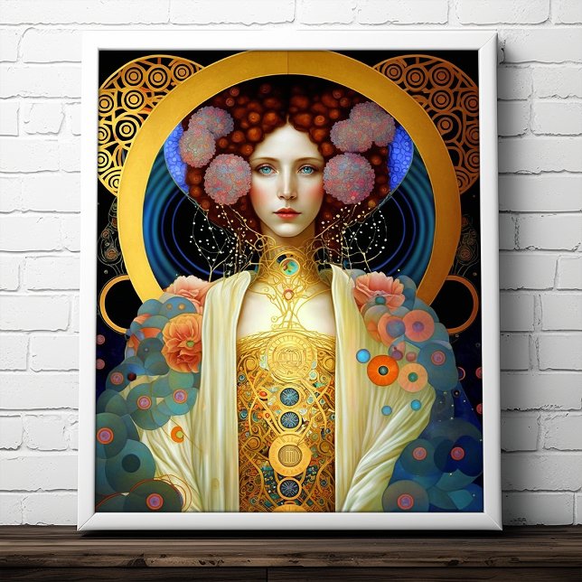 Poster Klimt Inspiré Queen Goddess Imaginaire Art (Créateur téléchargé)