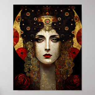 Poster Klimt Inspirée Déesse Reine
