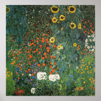 Poster Klimt - Jardin Agricole Avec Tournesols 1907