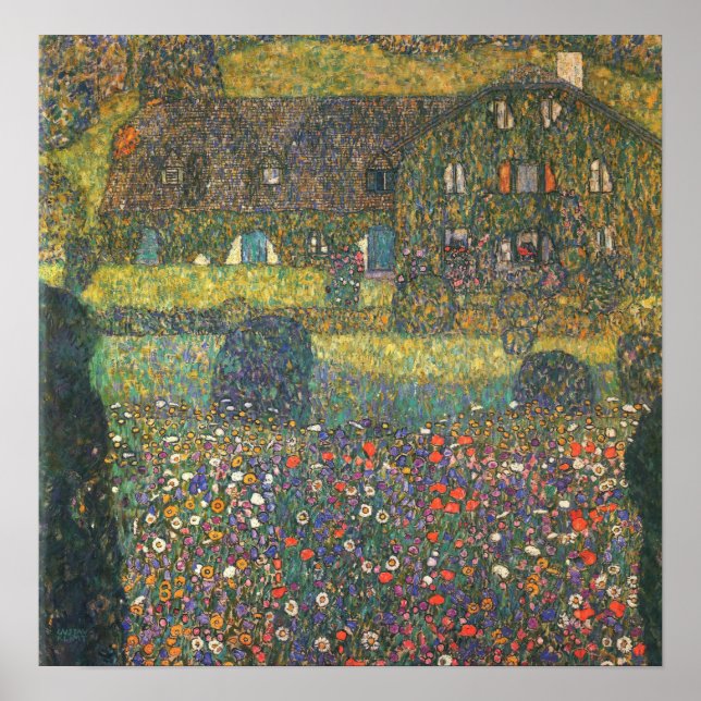 Poster Klimt - Maison de campagne 1914 (Devant)