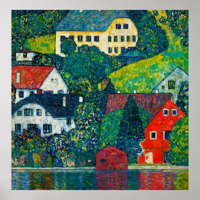 Poster Klimt "Maisons à Unterach sur l'Attersee" (Devant)