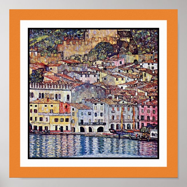 Poster Klimt Malcesine au lac de Garde - Changer la coule (Devant)