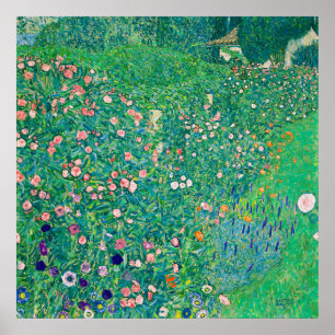 Poster Klimt Paysage italien restauré Image colorée