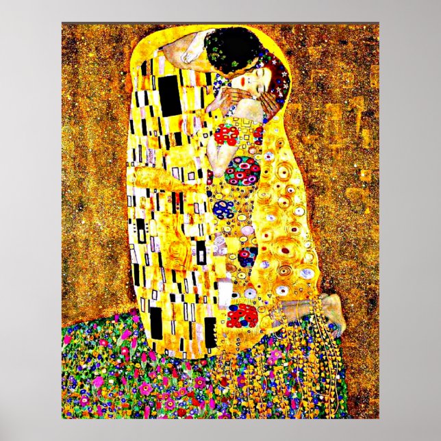 Poster Klimt - The Kiss (pleine longueur) fine art (Devant)