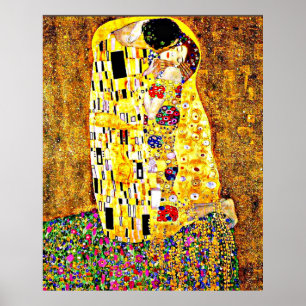 Poster Klimt - The Kiss (pleine longueur) fine art
