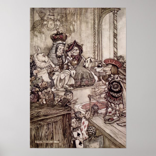 Poster Knave devant le roi et la reine des coeurs (Devant)