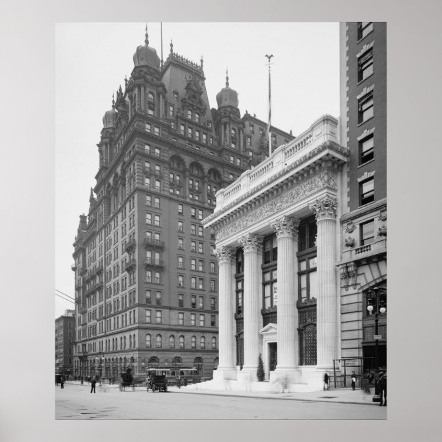 Poster Knickerbocker Trust Building & Waldorf Astoria (Devant)