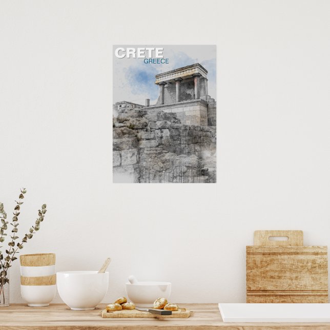 Poster Knossos Palace – Ancient Minoan Ruins Wall Art  (Cuisine)