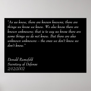 Poster Knowns connu de Rumsfeld