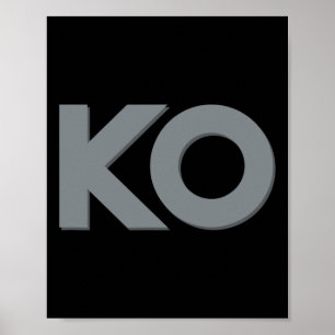 Poster Ko Funny Knock Out Boxe Lutte Hommes Femmes Humo