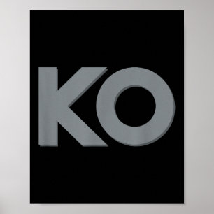 Poster Ko Funny Knock Out Boxe Lutte Hommes Femmes Humo