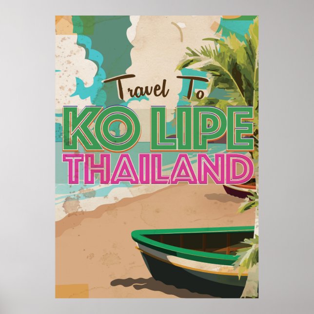Poster Ko Lipe Thaïlande Vacances Vintages (Devant)