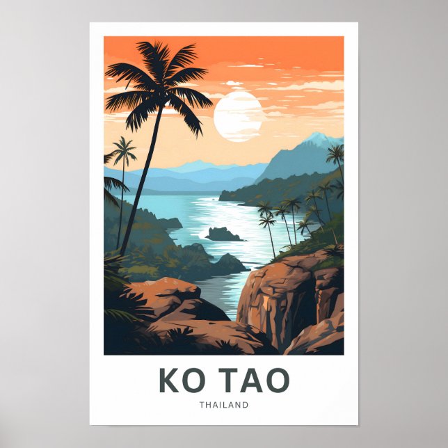 Poster Ko Tao Thaïlande Imprimer Voyage (Devant)
