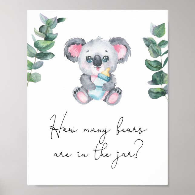 Poster Koala Bear - Devinez combien d'ours sont dans le p (Devant)
