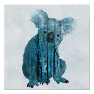 Poster Koala brumeux australien de forêt