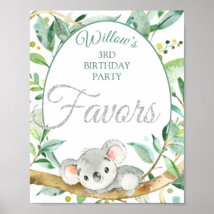 Poster Koala Custom Birthday Party Faveurs
