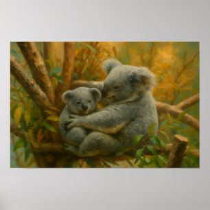 Poster Koala Embrace - Peinture faunique