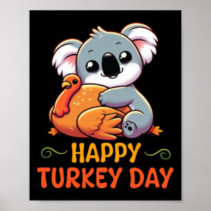 Poster Koala Hugging Turquie Bon thanksgiving Turquie Fêt
