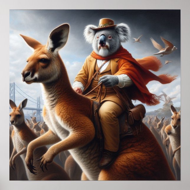 Poster Koala Kangaroo Rider (Devant)