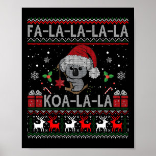 Poster Koala-la-Cute Koala Bear Australian Christmas U