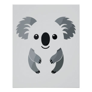 Poster Koala Vector Art Animal Moderne Ville Urbaine Grap