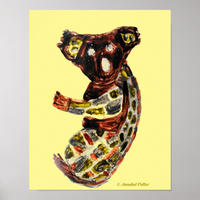 Poster Koala Wild Animal Art autochtone (Devant)