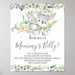 Poster Koalas Twins Shower How Big is Mommy's Belly Jeu