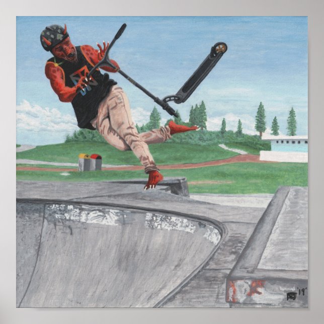 Poster Kobold Kick Scooter Sports Imaginaire Wall Art (Devant)