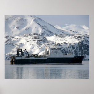 Poster Kodiak Enterprise, chalutier en usine dans le port