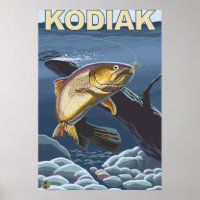 Kodiak, section transversale de la truite fardée d