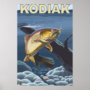 Poster Kodiak, section transversale de la truite fardée d