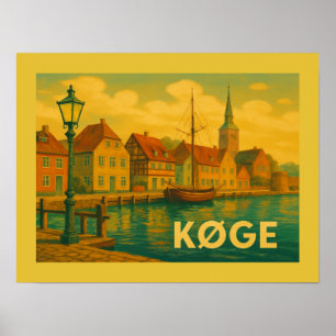 Poster Køge Danemark Vieille Ville