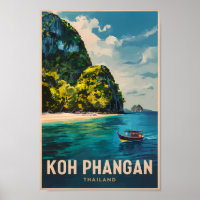 Koh Phangan Thaïlande Travel Art Vintage