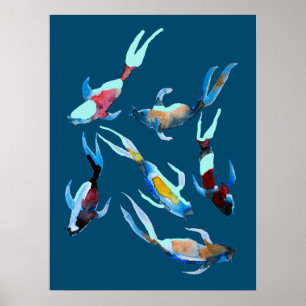 Poster Koi Fish aquarelle