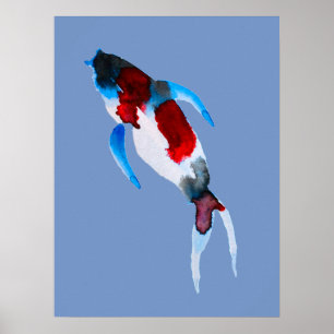 Poster Koi poisson aquarelle fine art