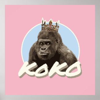 Poster Koko Les Gorilles Portant La Couronne