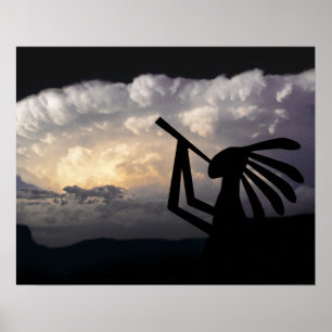 Poster Kokopelli apporte la pluie