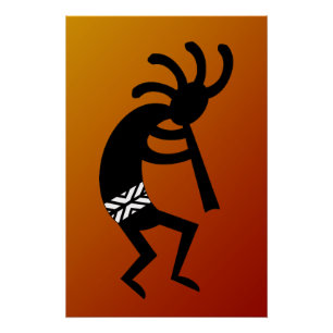 Poster Kokopelli Desert Sunset Desert Design Sud-O