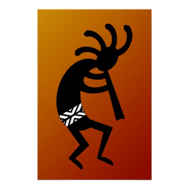 Poster Kokopelli Desert Sunset Desert Design Sud-O (Devant)
