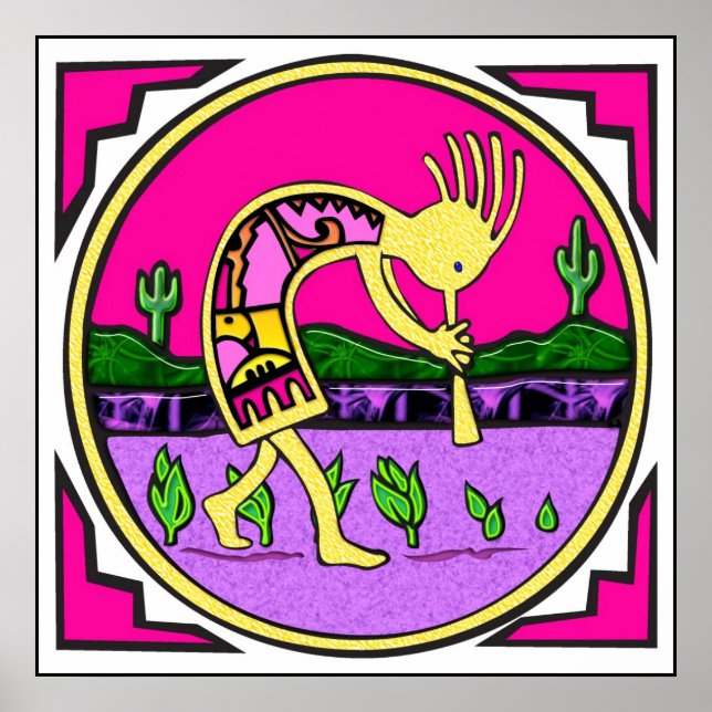 Poster Kokopelli, Joueur de Flûte du désert (Devant)