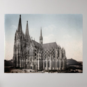 Poster Kölner Dom um 1900 - Cathédrale de Cologne